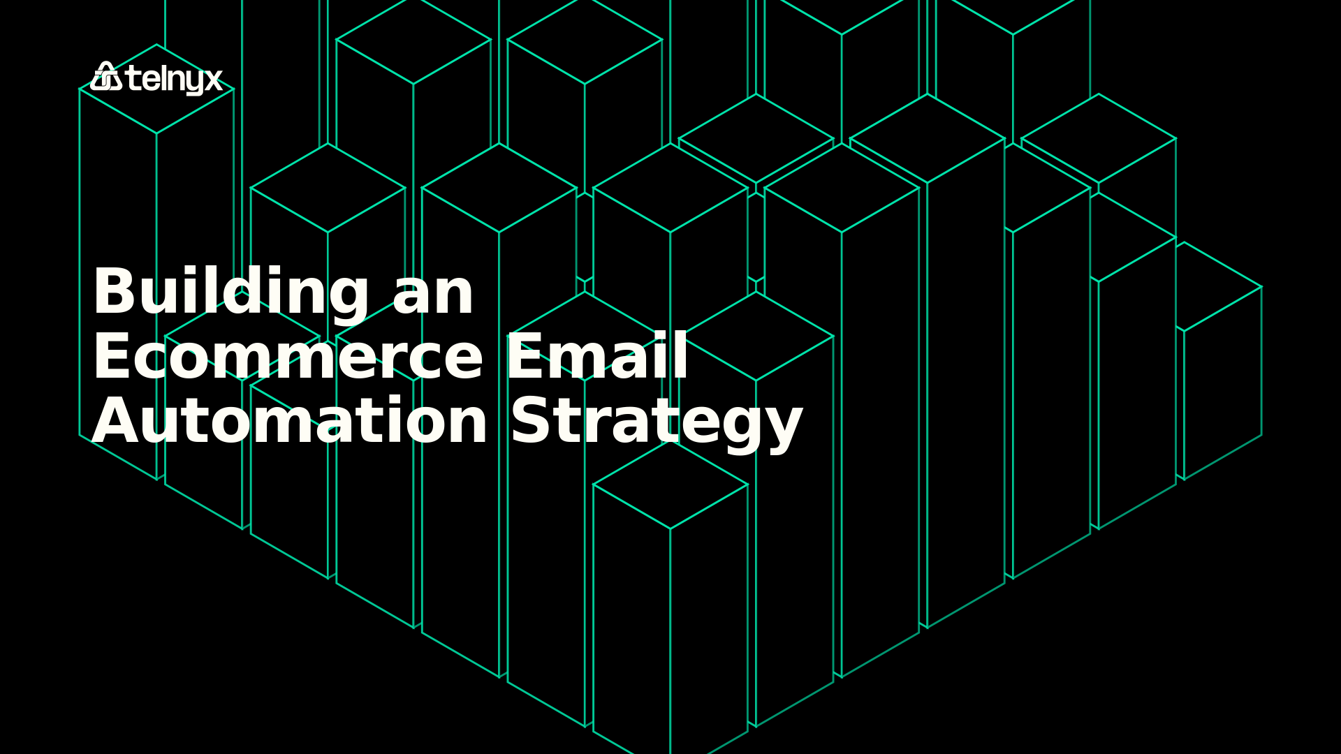 Ecommerce email marketing featured image with Telnyx brand colors